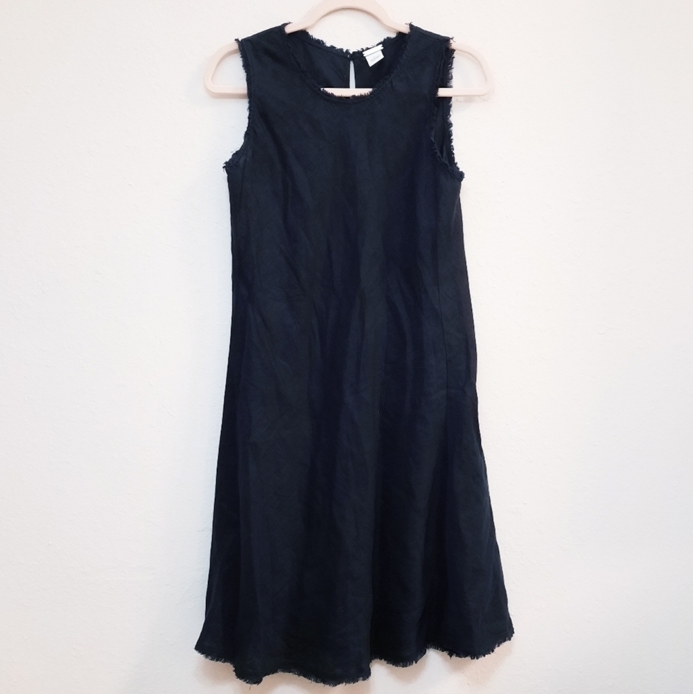 Magaschoni Navy Linen Dress S